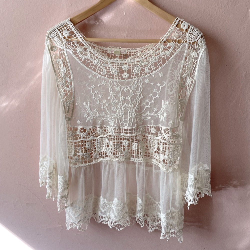 Boho style lace top size small